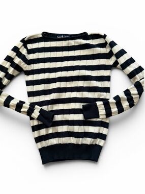 Ralph Lauren Navy and White Striped Knit sweater